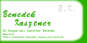 benedek kasztner business card